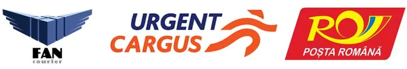 Curieri cu care livrăm: Fan Courier, Urgent Cargus, Poșta Română