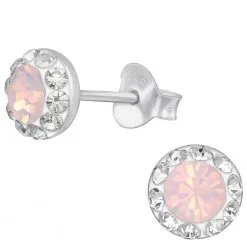 cercei argint sparkle pink