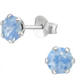 cercei argint swarovski blue opal
