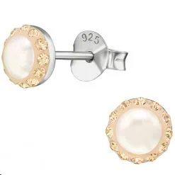 cercei cu perle si swarovski