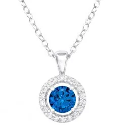 colier argint blue crystal