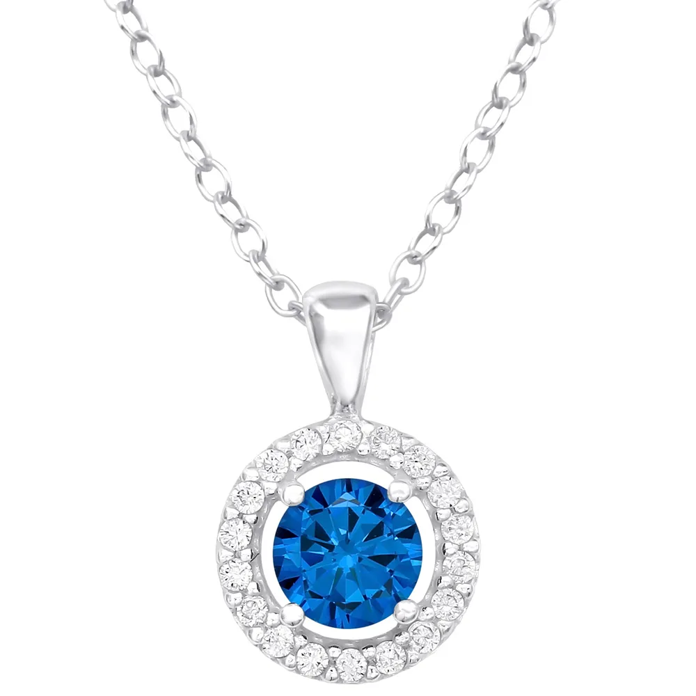 colier argint blue crystal