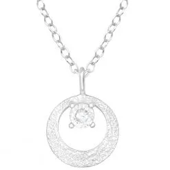 colier argint circle zirconiu