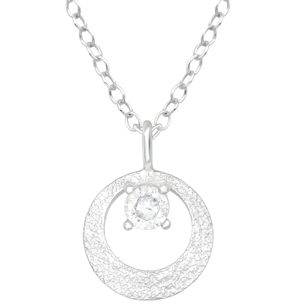 colier argint circle zirconiu