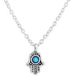colier hamsa hand opal