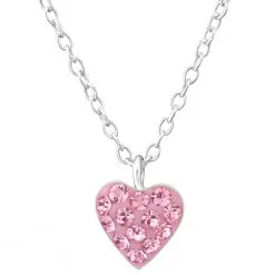 colier rose heart