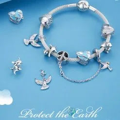 charm argint harta lumii