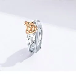 Charm trandafir pentru bratara din argint