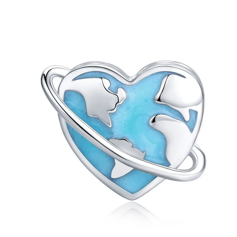 Talisman din argint Opal heart pentru bratara