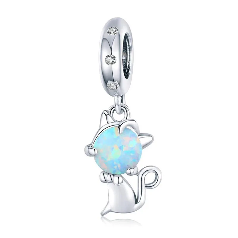 Talisman din argint opal cat