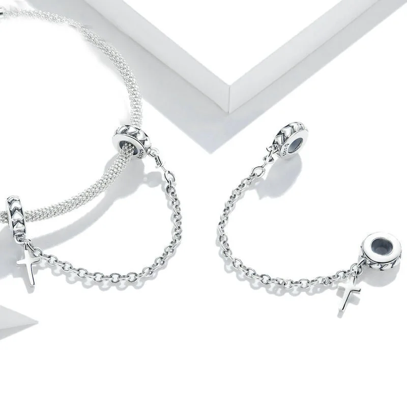 Talisman Safety Chain cu cruciulita din argint
