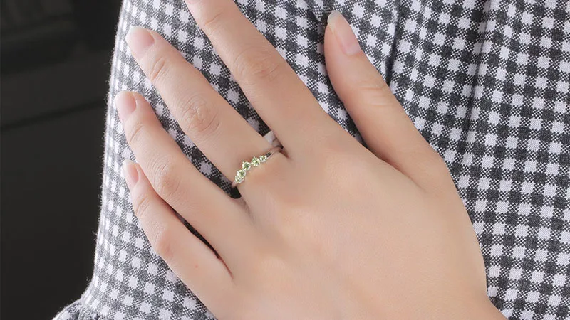 Inel cu peridot verde