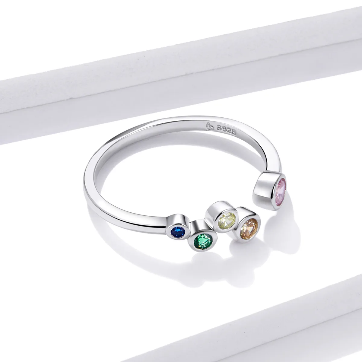 Inel Ajustabil din Argint Colour - imagine 3