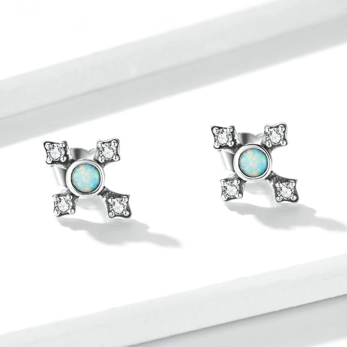 Cercei din Argint Opal Cross - imagine 8
