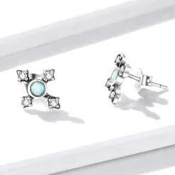 Cercei din Argint Opal Cross - imagine 3