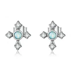 Cercei din Argint Opal Cross