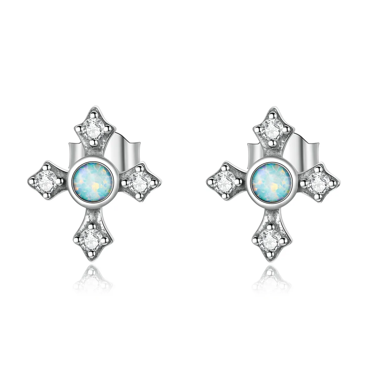Cercei din Argint Opal Cross