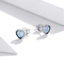 Cercei din Argint Shining Heart - imagine 3