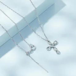 Colier din Argint cu Cruciuliță și Cristal Turcoaz - imagine 3