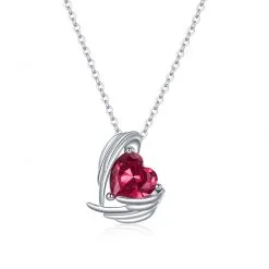 Lănțișor din Argint cu Pandantiv Rose Red Heart