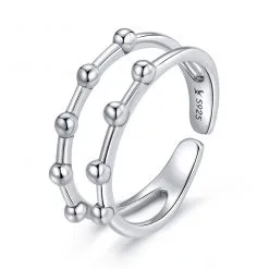 Inel Ajustabil din Argint Small Beads