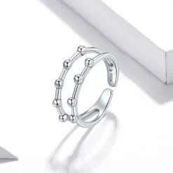 Inel Ajustabil din Argint Small Beads - imagine 3