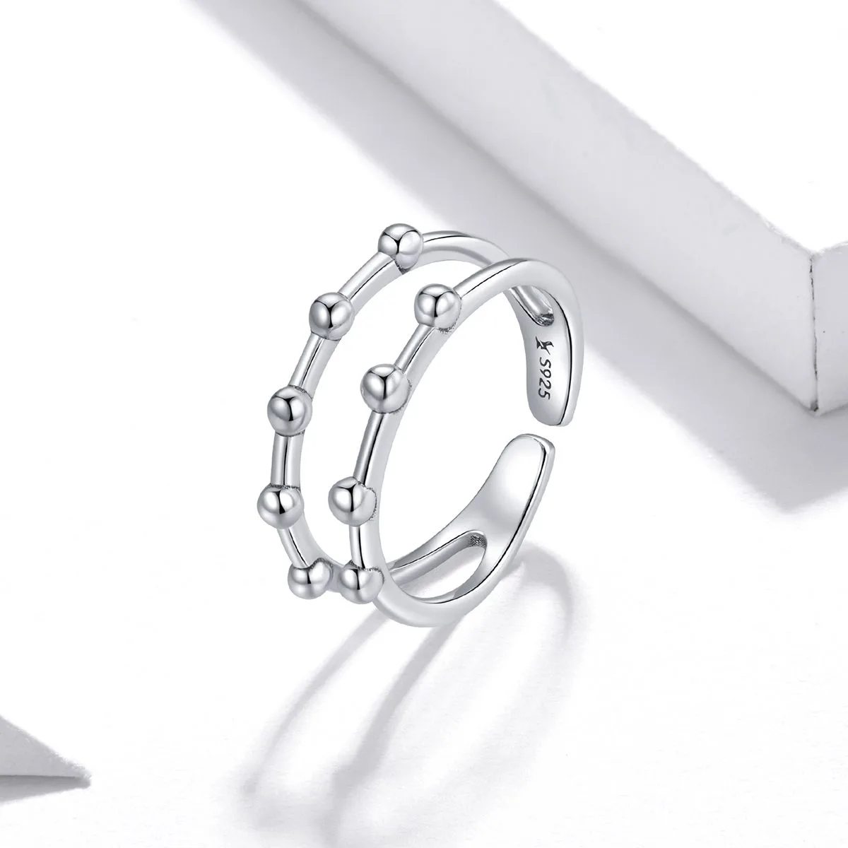 Inel Ajustabil din Argint Small Beads - imagine 3