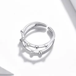 Inel Ajustabil din Argint Small Beads - imagine 5