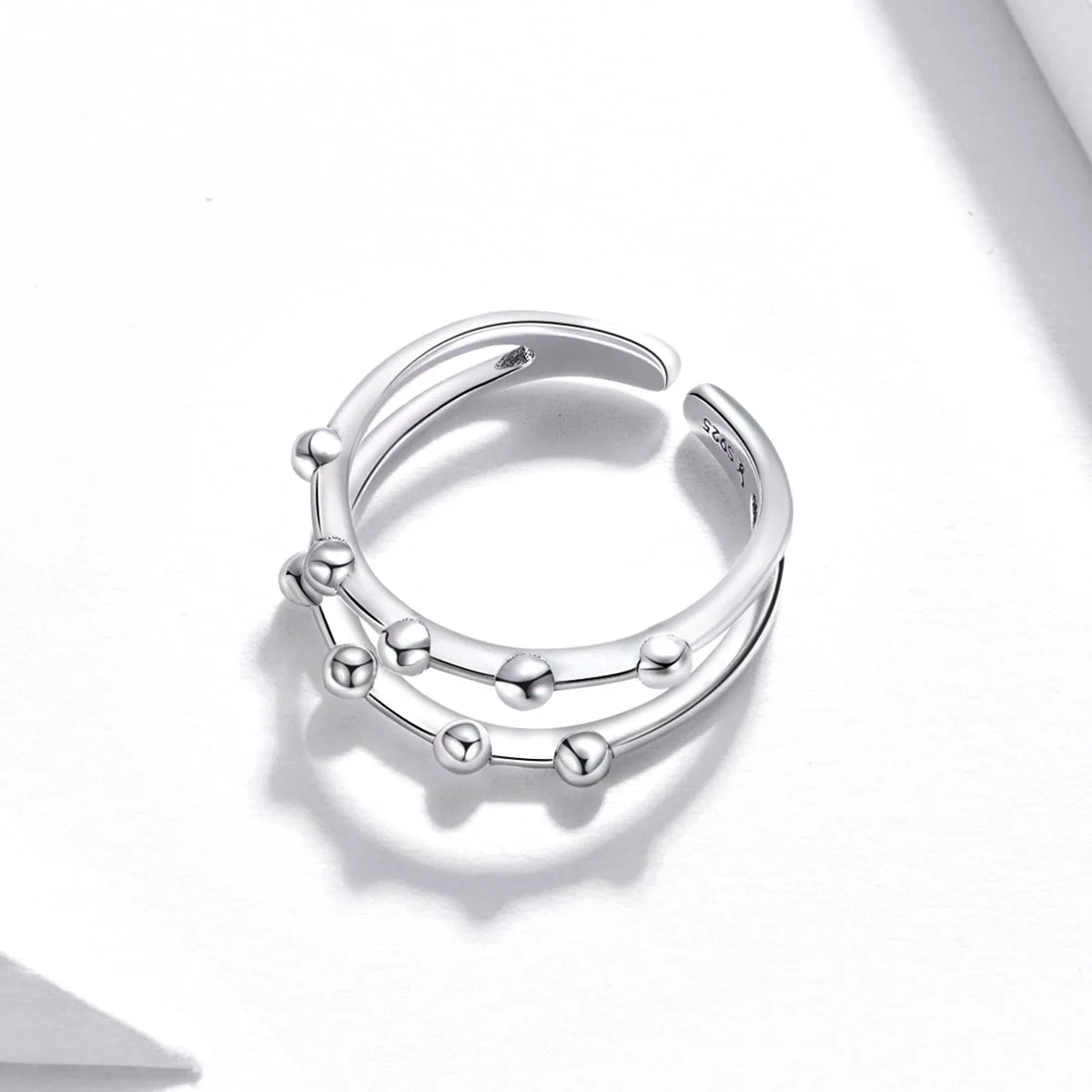 Inel Ajustabil din Argint Small Beads - imagine 5