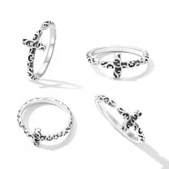 Inel din Argint Vintage Cross - imagine 5
