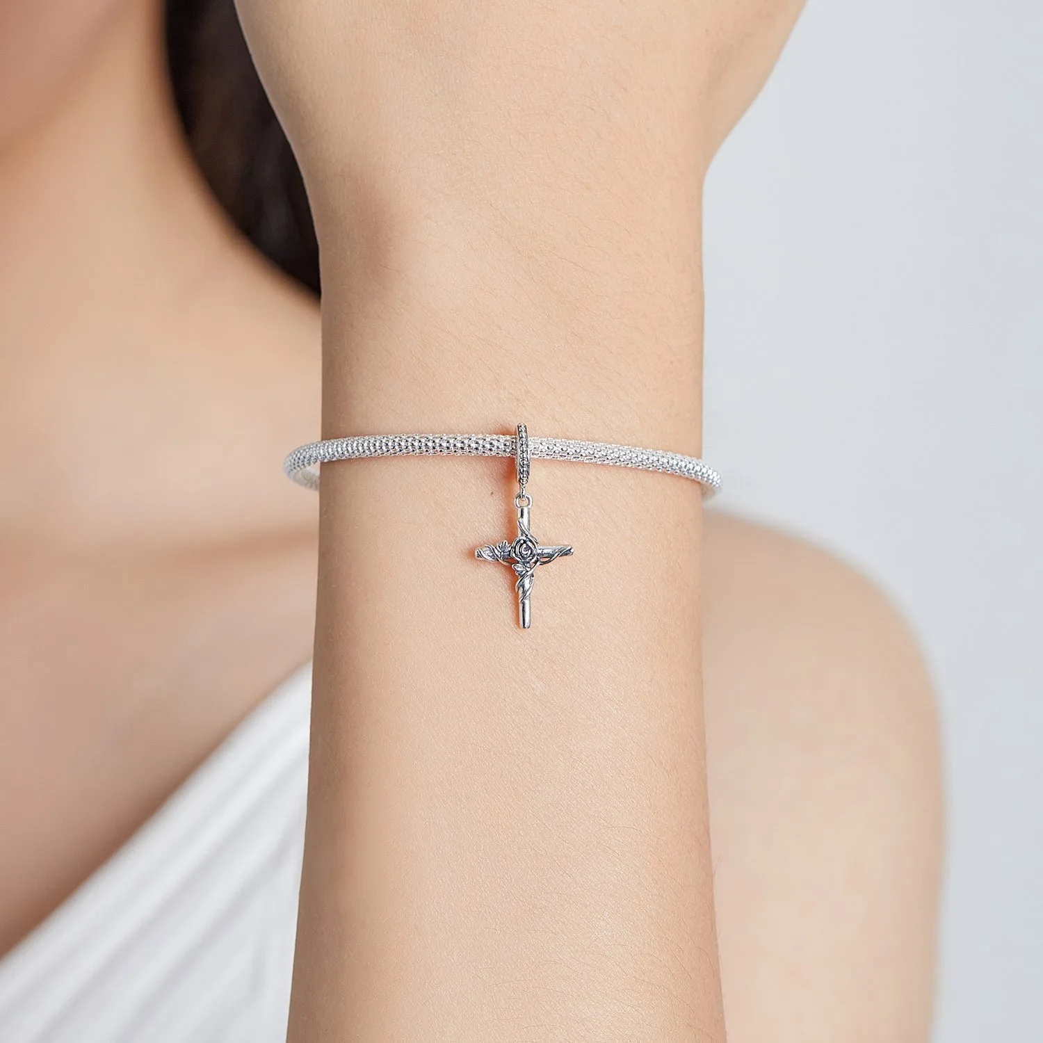 Talisman din Argint Rose Cross - imagine 2