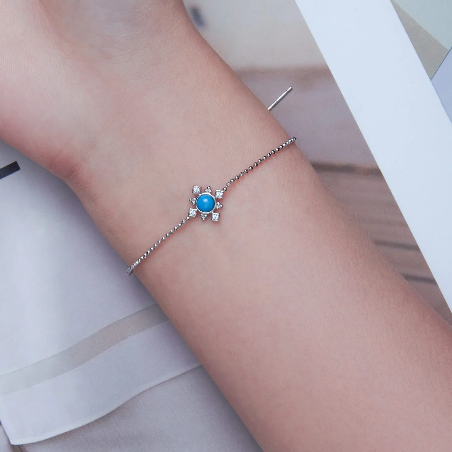 Brățară din Argint Turquoise Snowflake - imagine 4