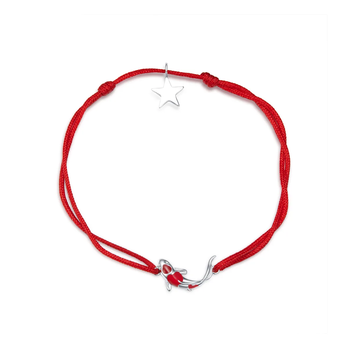 Brățară cu Șnur Roșu și Talisman din Argint Lucky Fish