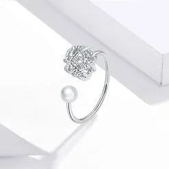 Inel Reglabil din Argint Pearl & Ball - imagine 4