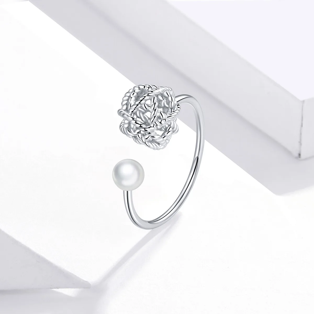 Inel Reglabil din Argint Pearl & Ball - imagine 4