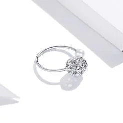 Inel Reglabil din Argint Pearl & Ball - imagine 3