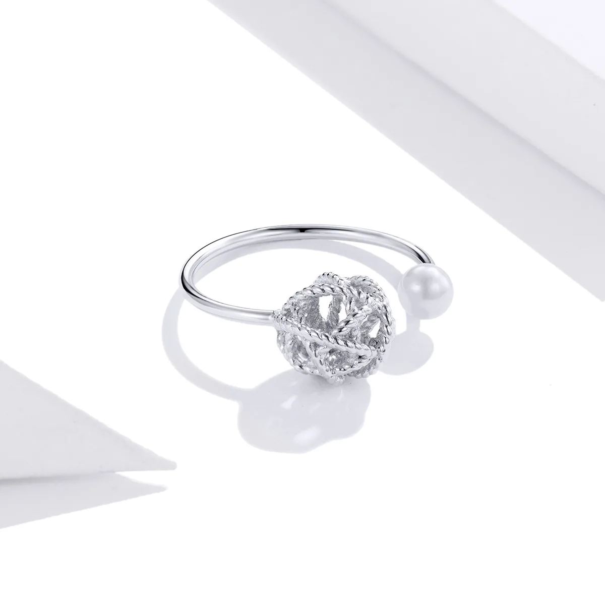Inel Reglabil din Argint Pearl & Ball - imagine 6