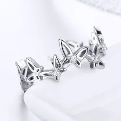 Inel Reglabil din Argint Dancing Butterfly - imagine 4