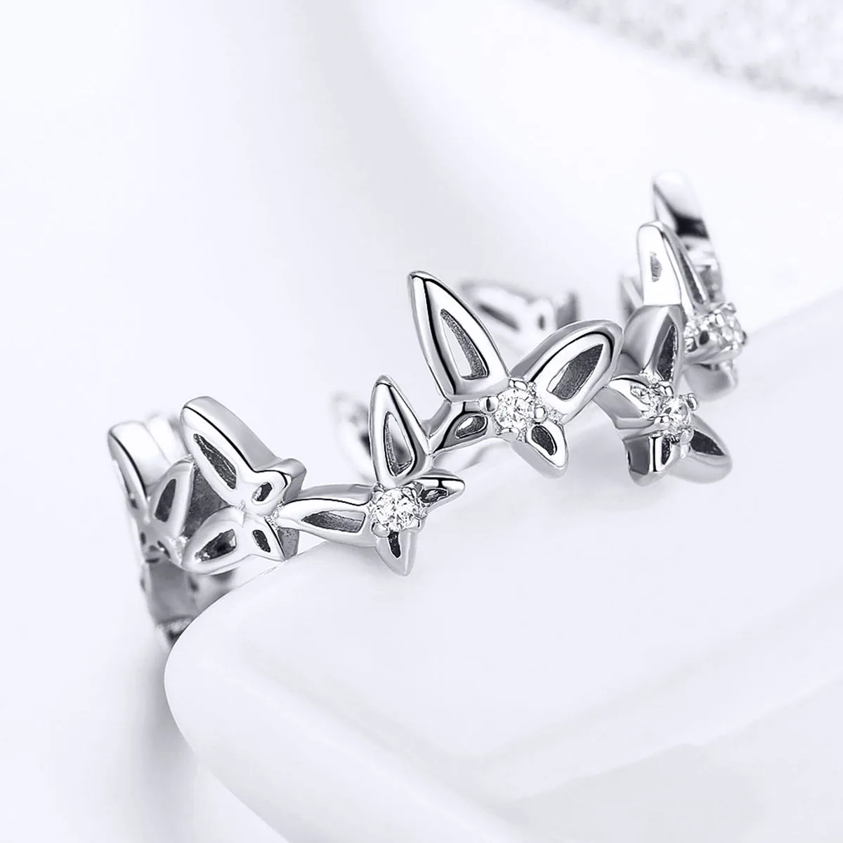 Inel Reglabil din Argint Dancing Butterfly - imagine 4