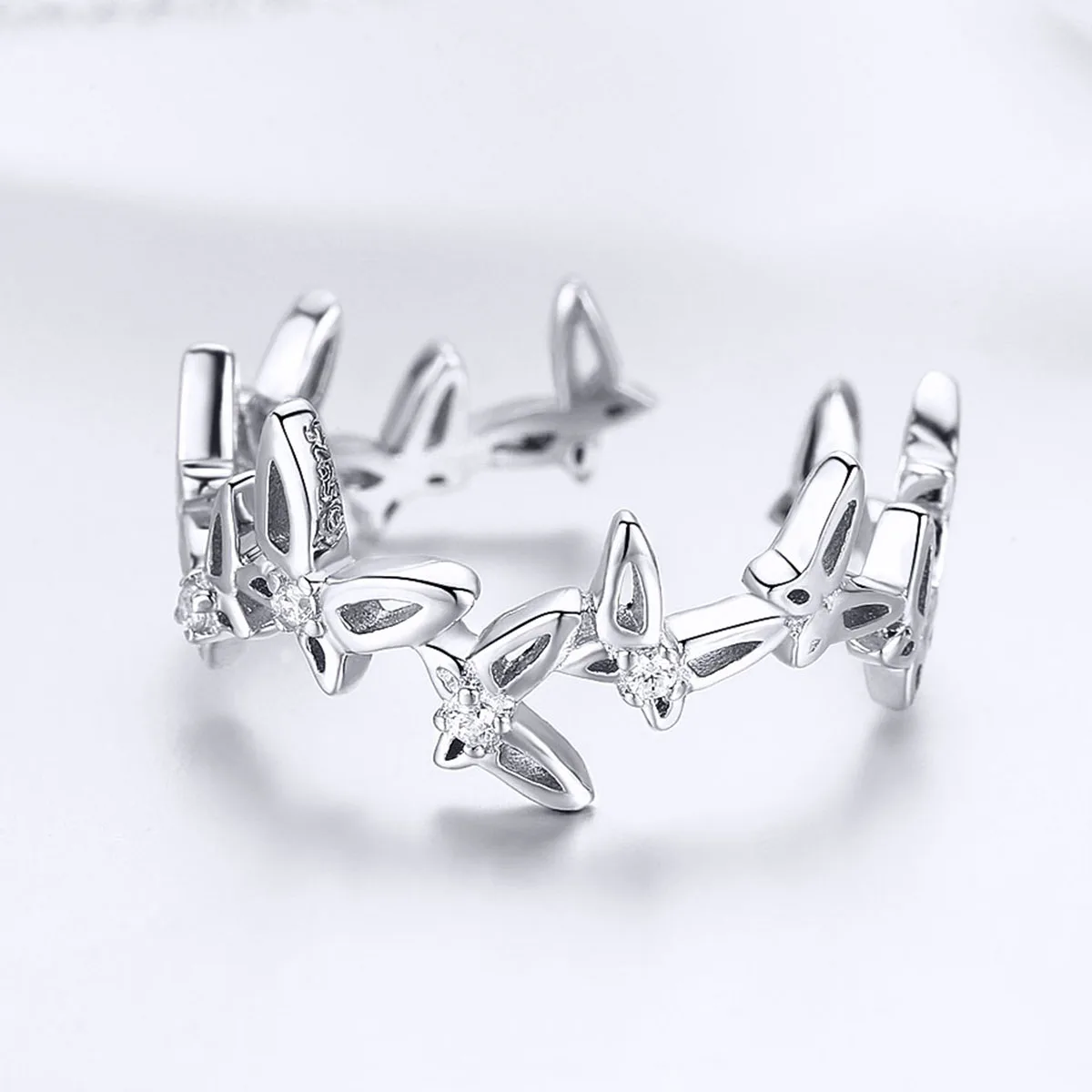 Inel Reglabil din Argint Dancing Butterfly - imagine 3