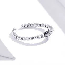 Inel Reglabil din Argint Beads and Star - imagine 5