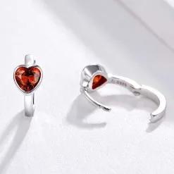 Cercei din Argint Red Heart - imagine 3