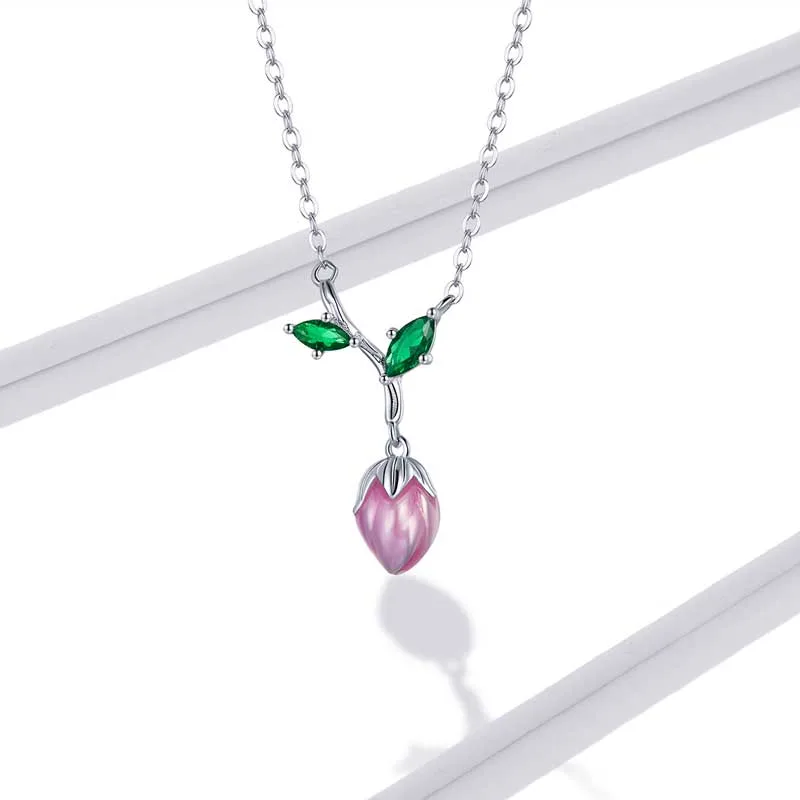 Lănțișor din Argint Budding Flower - imagine 4